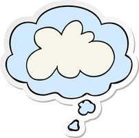 cartoon decorative cloud symbol and thought bubble as a printed sticker vector