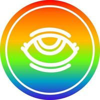 eye symbol circular in rainbow spectrum vector
