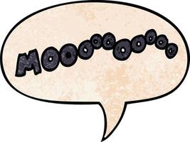 cartoon moo noise and speech bubble in retro texture style vector