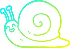 cold gradient line drawing cartoon snail vector