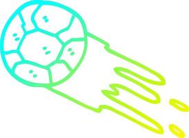 cold gradient line drawing cartoon soccer ball vector