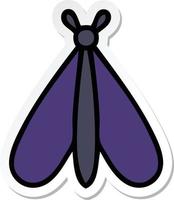 sticker of a cute cartoon moth bug vector