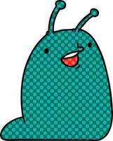 cartoon of a cute kawaii slug vector