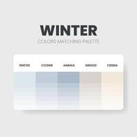 ideas de esquemas de colores de tonos de invierno. Las paletas de colores son combinaciones de tendencias y guías de paletas de este año, una tabla de tonos de colores en rgb o hexadecimal. una muestra de color para una moda de primavera, un hogar o un diseño de interiores vector