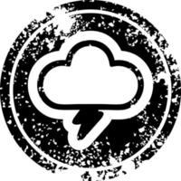 storm cloud distressed icon vector