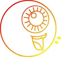 warm gradient line drawing cartoon eyeball laughing vector