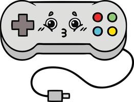 cute cartoon game controller vector