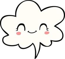 cute cartoon face and speech bubble vector