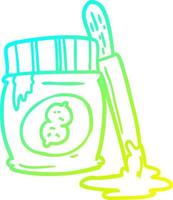 cold gradient line drawing jar of peanut butter vector