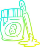 cold gradient line drawing jar of peanut butter vector