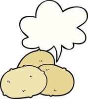 cartoon potatoes and speech bubble vector