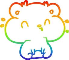 rainbow gradient line drawing hamster with full cheek pouches vector