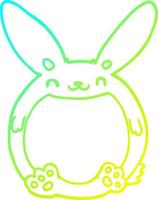 cold gradient line drawing cartoon rabbit vector