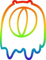 rainbow gradient line drawing cartoon spooky ghost vector