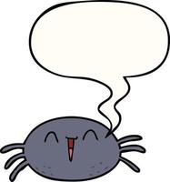 cartoon halloween spider and speech bubble vector