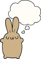 cartoon rabbit and thought bubble vector