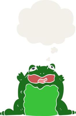 cartoon toad and thought bubble in retro style