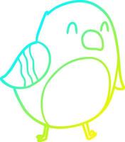 cold gradient line drawing cartoon bird vector
