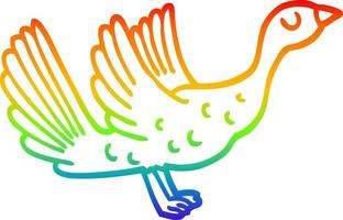 rainbow gradient line drawing cartoon goose vector