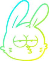 cold gradient line drawing cartoon jaded rabbit face vector