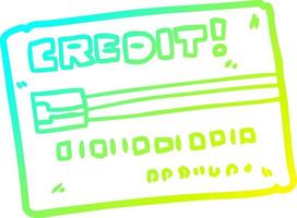 cold gradient line drawing cartoon credit card vector