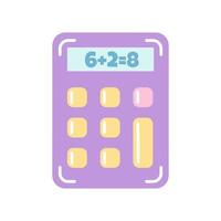 calculadora para colegial, ilustración plana vectorial sobre fondo blanco vector