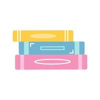 Stack of colorful books, textbooks for school, vector flat illustration on white background