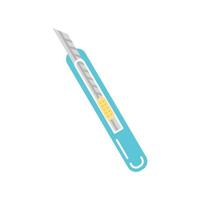 Stationery knife, vector flat illustration on white background