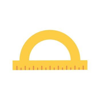 Protractor ruler, vector flat illustration on white background