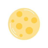 Moon in flat style, vector illustration on white background