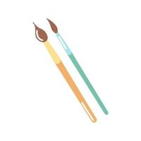 Drawing brushes, vector flat illustration on white background