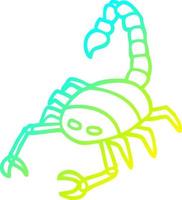 cold gradient line drawing cartoon scorpion vector