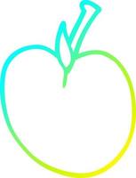 cold gradient line drawing cartoon apple vector