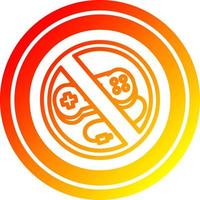 no gaming circular in hot gradient spectrum vector