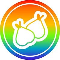 organic pears circular in rainbow spectrum vector