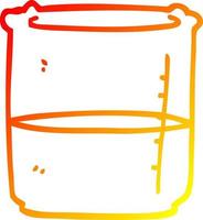 warm gradient line drawing cartoon beaker of blood vector