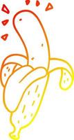 warm gradient line drawing cartoon banana vector