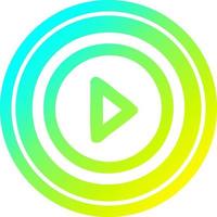 play button circular in cold gradient spectrum vector