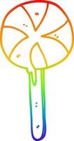 rainbow gradient line drawing cartoon lollipop vector