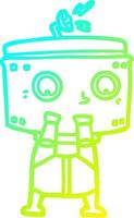 cold gradient line drawing cartoon robot vector