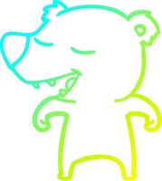 cold gradient line drawing cartoon bear vector