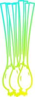 cold gradient line drawing cartoon spring onions vector