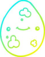 cold gradient line drawing cartoon egg vector