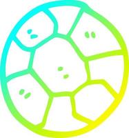 cold gradient line drawing cartoon soccer ball vector