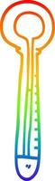 rainbow gradient line drawing cartoon medical thermometer vector