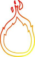 warm gradient line drawing cartoon flames vector