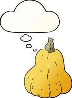 cartoon squash and thought bubble in smooth gradient style vector