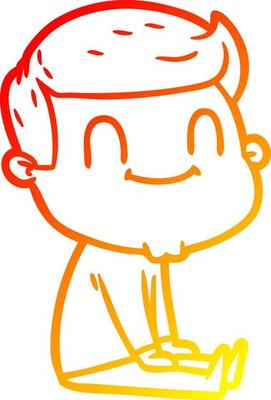 warm gradient line drawing cartoon friendly man
