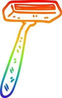 rainbow gradient line drawing cartoon disposable razor vector