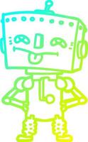 cold gradient line drawing cartoon robot vector